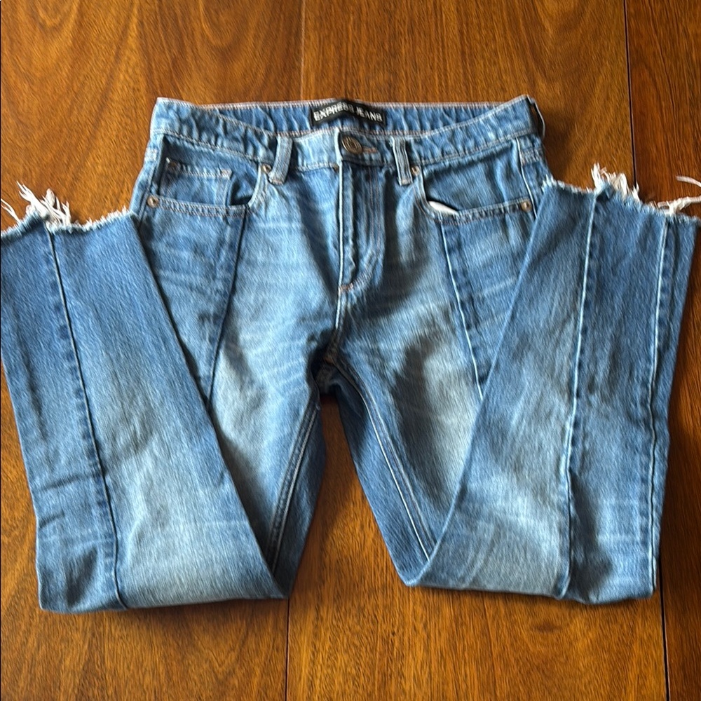 Express Blue Straight Leg Jeans